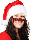 Maxbell Christmas Face Mask Transparent Printed for Kids Women Adults Santa Claus