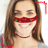 Maxbell Christmas Face Mask Transparent Printed for Kids Women Adults Santa Claus