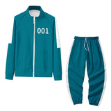 Maxbell Squid Game Themed Tracksuit Cosplay Costume Jacket Pants Set Blue XXL 001
