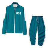 Maxbell Squid Game Themed Tracksuit Cosplay Costume Jacket Pants Set Blue XXL 001