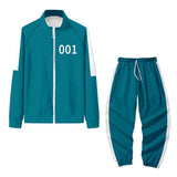 Maxbell Squid Game Themed Tracksuit Cosplay Costume Jacket Pants Set Blue XXL 001