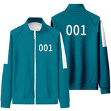 Maxbell Squid Game Themed Tracksuit Cosplay Costume Jacket Pants Set Blue XXL 001