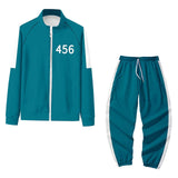 Maxbell Squid Game Themed Tracksuit Cosplay Costume Jacket Pants Set Blue M 456