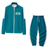 Maxbell Squid Game Themed Tracksuit Cosplay Costume Jacket Pants Set Blue M 456