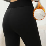 Maxbell Womens Fleece Lined Tights Winter Warm Leggings High Waist Slimming Trousers S M