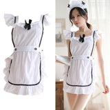 Maxbell Maid Apron Lingerie Uniform Cosplay Costume for Women Gift No knee socks