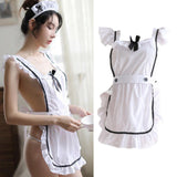 Maxbell Maid Apron Lingerie Uniform Cosplay Costume for Women Gift No knee socks