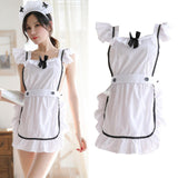Maxbell Maid Apron Lingerie Uniform Cosplay Costume for Women Gift No knee socks