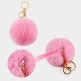 Maxbell 72Pcs Multicolor Pompom Ball Keychain Kit Bag Pompom Ball DIY Cell Phone