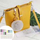 Maxbell 72Pcs Multicolor Pompom Ball Keychain Kit Bag Pompom Ball DIY Cell Phone