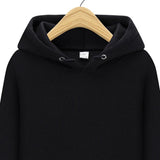 Maxbell Women Men Hooded Sweatshirt Plain Soft Long Sleeve Loose Pullover Hoodies Black S