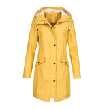 Maxbell Women Hiking Hooded Jacket Outdoor Sport Coat Waterproof Hooded Raincoat M Yellow