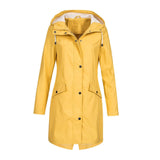 Maxbell Women Hiking Hooded Jacket Outdoor Sport Coat Waterproof Hooded Raincoat M Yellow
