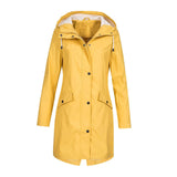 Maxbell Women Hiking Hooded Jacket Outdoor Sport Coat Waterproof Hooded Raincoat M Yellow