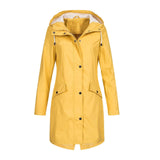 Maxbell Women Hiking Hooded Jacket Outdoor Sport Coat Waterproof Hooded Raincoat M Yellow