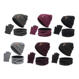 Maxbell Women Winter Beanie Hat Scarf Hat Knitted Gloves Fleece Lining Light gray