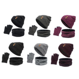 Maxbell Women Winter Beanie Hat Scarf Hat Knitted Gloves Fleece Lining Light gray