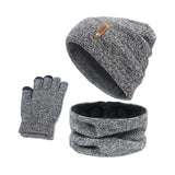 Maxbell Women Winter Beanie Hat Scarf Hat Knitted Gloves Fleece Lining Light gray