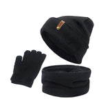 Maxbell Women Winter Beanie Hat Scarf Hat Knitted Gloves Fleece Lining Black