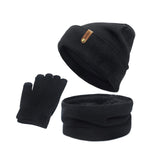 Maxbell Women Winter Beanie Hat Scarf Hat Knitted Gloves Fleece Lining Black