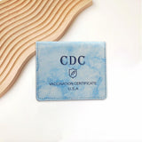 Maxbell Vaccination Card Protector Slim Leather Wallet for Documents Blue
