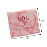 Maxbell Vaccination Card Protector Slim Leather Wallet for Documents Pink