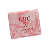 Maxbell Vaccination Card Protector Slim Leather Wallet for Documents Pink
