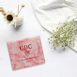 Maxbell Vaccination Card Protector Slim Leather Wallet for Documents Pink