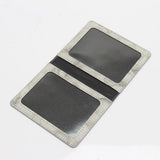 Maxbell Vaccination Card Protector Slim Leather Wallet for Documents Grey