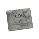Maxbell Vaccination Card Protector Slim Leather Wallet for Documents Grey