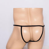 Maxbell Underwear Metal Chain Tassels See-Through T-Back Men's G-String Thongs Black