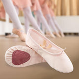 Maxbell Ballet Shoes Fitness Flats Split Sole for Girls Training Light Pink 29
