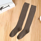 Maxbell Breathable Cotton Mens Knee High Warm Long Winter Thick Socks  Brown