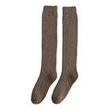 Maxbell Breathable Cotton Mens Knee High Warm Long Winter Thick Socks  Brown