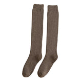 Maxbell Breathable Cotton Mens Knee High Warm Long Winter Thick Socks  Brown