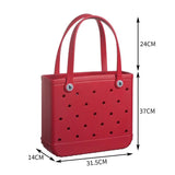Maxbell Fashion Outdoor EVA Beach Bag Portable Storage Hole Big Bag Basket Red