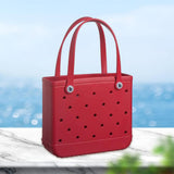 Maxbell Fashion Outdoor EVA Beach Bag Portable Storage Hole Big Bag Basket Red