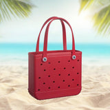 Maxbell Fashion Outdoor EVA Beach Bag Portable Storage Hole Big Bag Basket Red