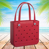 Maxbell Fashion Outdoor EVA Beach Bag Portable Storage Hole Big Bag Basket Red