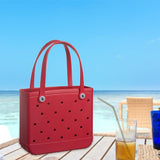 Maxbell Fashion Outdoor EVA Beach Bag Portable Storage Hole Big Bag Basket Red