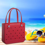 Maxbell Fashion Outdoor EVA Beach Bag Portable Storage Hole Big Bag Basket Red