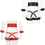 Maxbell Women's Lingerie Set Body Straps Underwear Gothic Valentine'S Day  Red