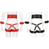 Maxbell Women's Lingerie Set Body Straps Underwear Gothic Valentine'S Day  Red