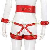 Maxbell Women's Lingerie Set Body Straps Underwear Gothic Valentine'S Day  Red