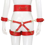 Maxbell Women's Lingerie Set Body Straps Underwear Gothic Valentine'S Day  Red