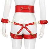 Maxbell Women's Lingerie Set Body Straps Underwear Gothic Valentine'S Day  Red