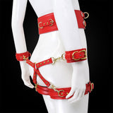 Maxbell Women's Lingerie Set Body Straps Underwear Gothic Valentine'S Day  Red