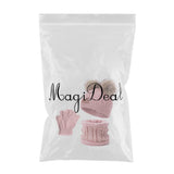 Maxbell 3Pcs Kids Boys Girls Winter Hat Scarf Gloves Neck Warm Face Cover Warm Pink