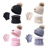 Maxbell Women's Winter Beanie Hat Scarf 3PC Set Knitted Outdoor Fleece Lining  pink