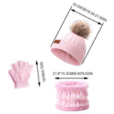 Maxbell Women's Winter Beanie Hat Scarf 3PC Set Knitted Outdoor Fleece Lining  pink